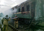 В локомотивном депо Абакана сгорело 6 вагонов