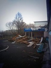 В Красноярске порывами ветра снесло деревья и остановки